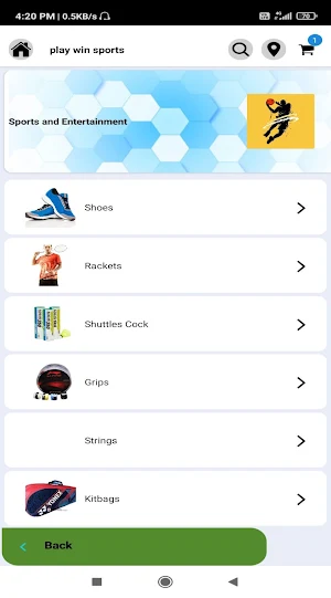 Racket Store Screenshot 1