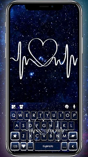 Dark Blue Heartbeat Keyboard Theme Screenshot 0