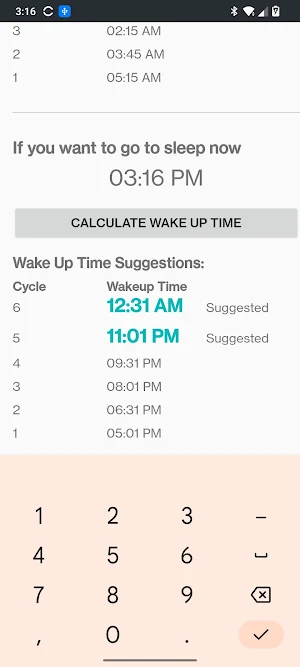Sleep Calculator Screenshot 1