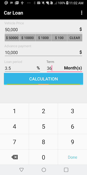 [JS] Car installment calculator Screenshot 0