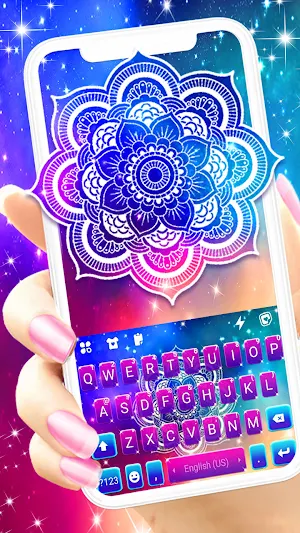 Galaxy Mandala Keyboard Background Screenshot 0