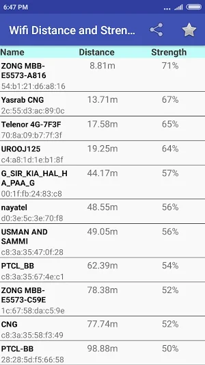 Wifi Distance and Signal Strength Screenshot 0
