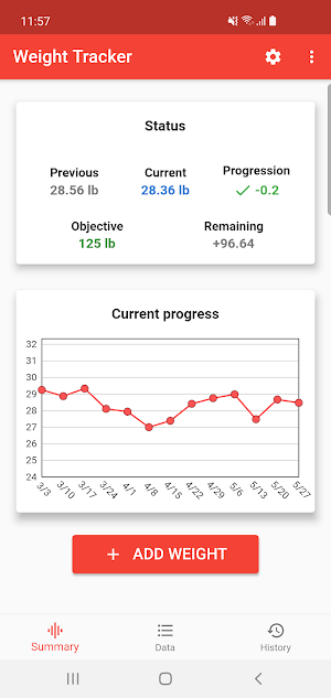 Weight Tracker Screenshot 1