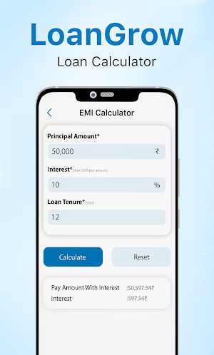 Loangrow - EMI Loan Calculator Screenshot 2