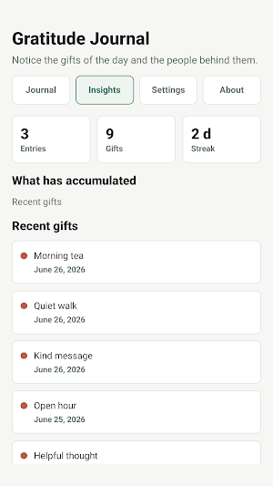 Gratitude Journal Screenshot 1