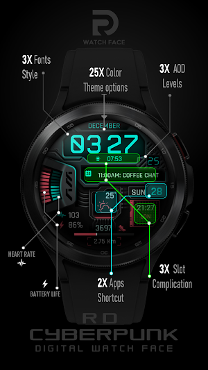 Cyberpunk Neon Watch Face Screenshot 1