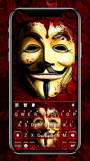 Rosy Anonymous Keyboard Background Screenshot 0
