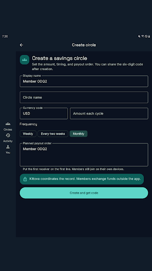 Kittova: Savings Circle Screenshot 3
