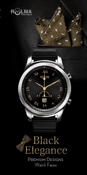 Rolma Black Elegance Watchface Screenshot 2