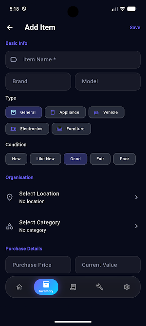 Home Inventory Manager Screenshot 1