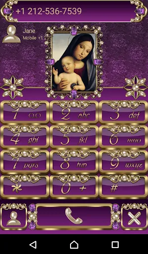 Virgin Mary Lilac Dialer theme Screenshot 0