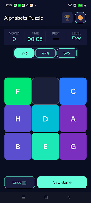 Sliding Alphabets Puzzle Game Screenshot 2