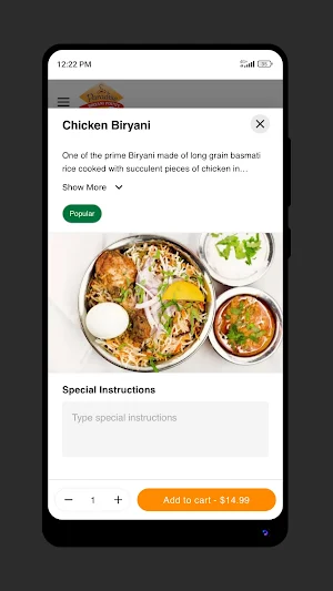 Paradise Biryani Pointe-Lowell Screenshot 2