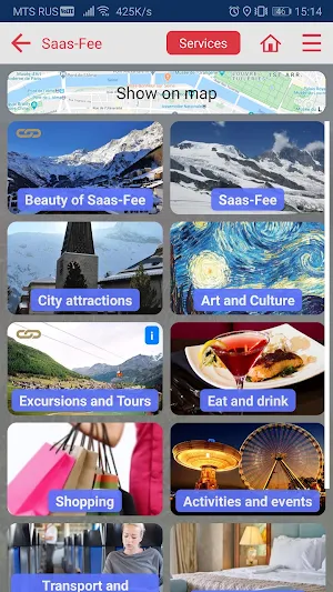 Saas-Fee map offline guide tourist navigation Screenshot 1