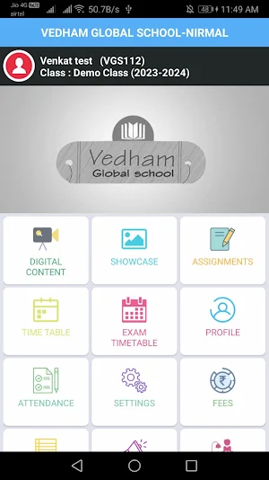Vedham global school- Nirmal Screenshot 1