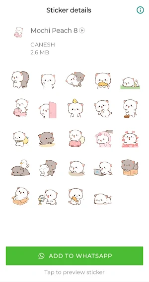 Animated Mochi Peach Stickers Screenshot 2