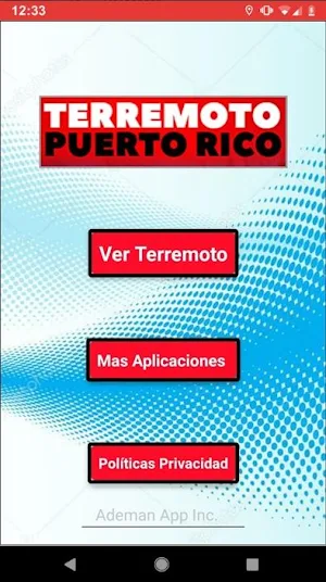 Terremotos Puerto Rico en Tiempo Real Alertas Screenshot 0