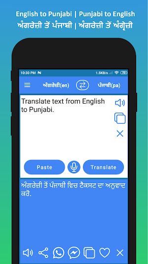 English to Punjabi Translator Screenshot 1