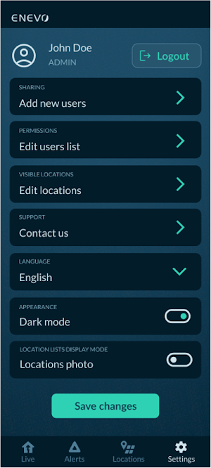 Enevo mobile application Screenshot 2