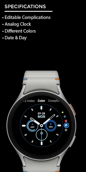 Night 04A - Analog Watch Face Screenshot 3