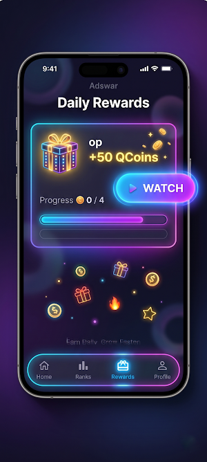 AdsWar - WatchAds & Earn Money Screenshot 2