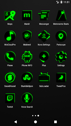 Flat Black and Green Icon Pack Free Screenshot 3