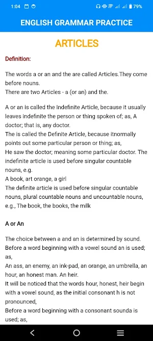 English Grammar Practice Screenshot 2