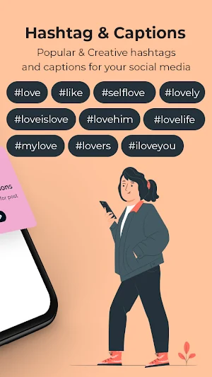 Hashtag generator, Captions Screenshot 1