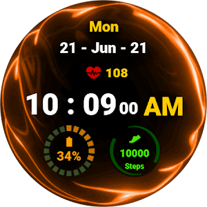 Fluid Orange Watch Face Screenshot 3