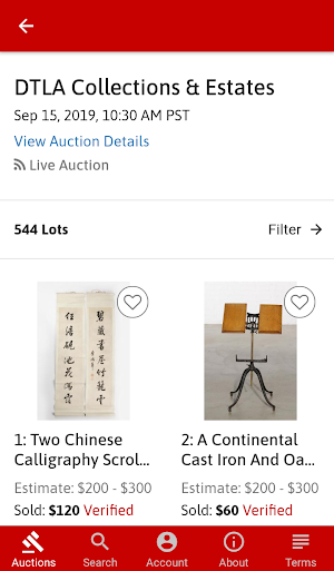Andrew Jones Auctions Live Bidding Screenshot 1