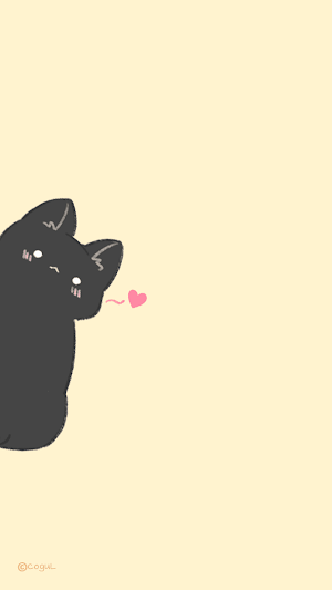 카카오톡 테마 - 빼꼼 까망 고양이_소프트 옐로우 Screenshot 0