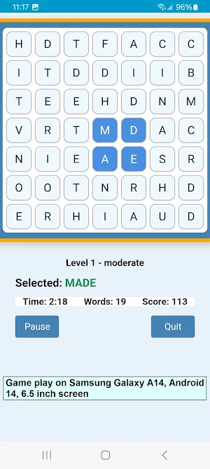 Word Construct Solitaire Screenshot 1