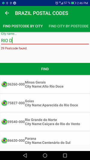 Brazil Postal Code Screenshot 1