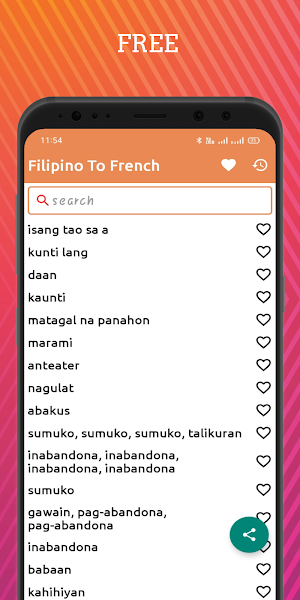 Filipino To French Dictionary Offline Screenshot 0