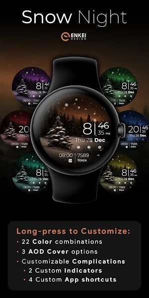 Snow Night - watch face Screenshot 1