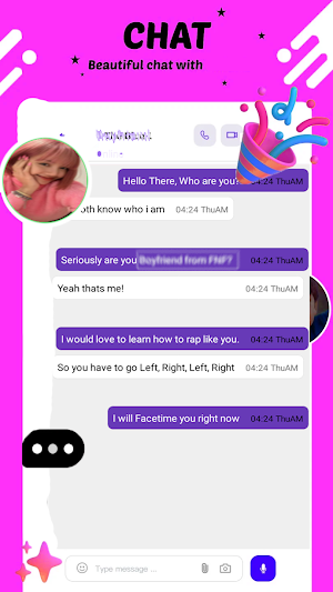 Black Lisa Pink Fake Call-Chat Screenshot 1