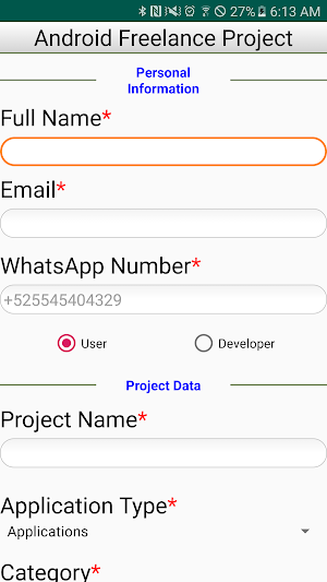 Android Freelance Project Screenshot 0