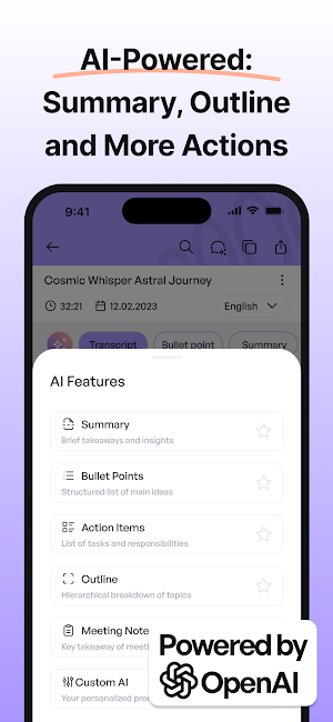 iMemo AI Note Taker Transcribe Screenshot 1
