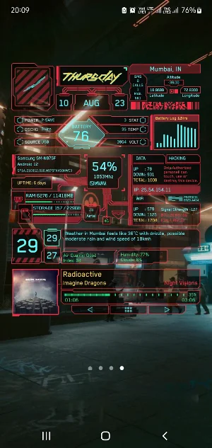 Cyberpunk KWGT Widget Screenshot 3