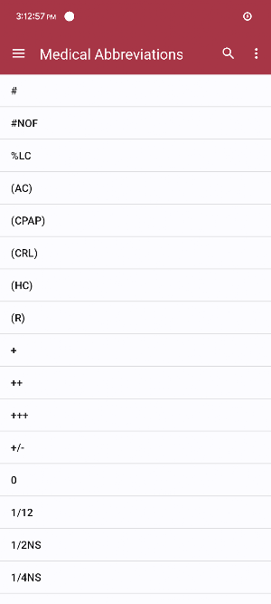 Medical Abbreviations Screenshot 0