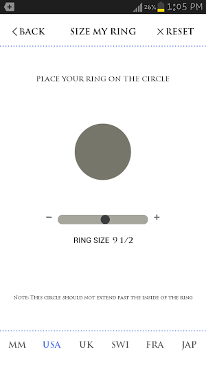 Ring Sizer App - Measure Your Ring on the Phone Screenshot 1