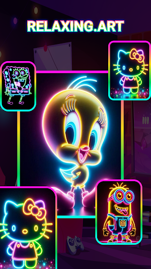 Neon Draw - Glow Art Drawing Screenshot 1