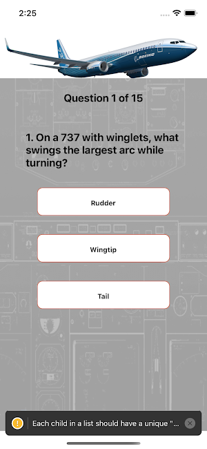 Boeing B737NG Pilot Study App Screenshot 2