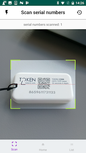 TOKEN2 Serial number reader Screenshot 0