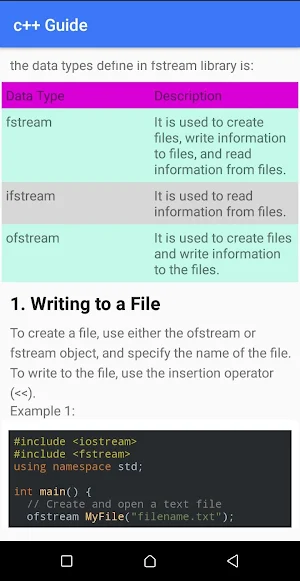 c++ guide Screenshot 1