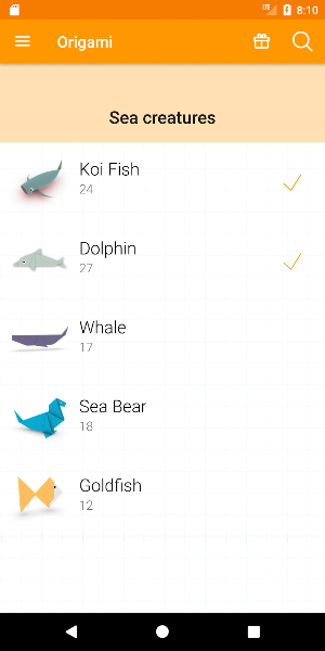 Origami Sea Creatures Instructions Screenshot 0