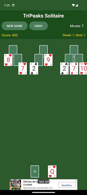 PG TriPeaks Screenshot 3