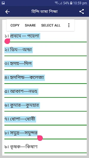 বাংলা থেকে হিন্দি ভাষা শিক্ষা lean hindi in bangla Screenshot 2