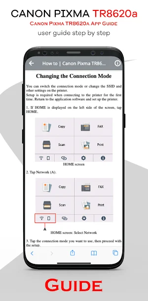 Canon Pixma TR8620a Wifi Guide Screenshot 1