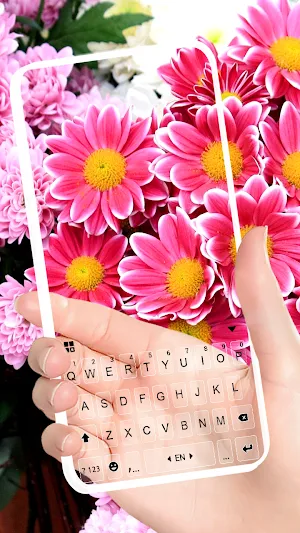 Flowers Transparent Keyboard Background Screenshot 1